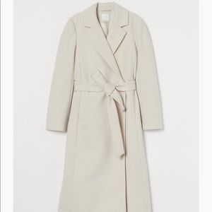 Off white wool blend coat